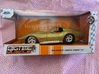 Jada Bigtime Muscle 1969 Chevy Corvette Stingray ZL-1 escala 1:24 coche fundido a presión NUEVO Foto 1 de 2