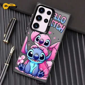 Disney Stitch Angel Art Shockproof Case/Cover for Galaxy S24 S23 S22 Ultra S20 - Picture 1 of 18