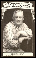 1973 TCMA ALL-TIME GREATS POSTCARDS - JOHN MCGRAW NEW YORK GIANTS