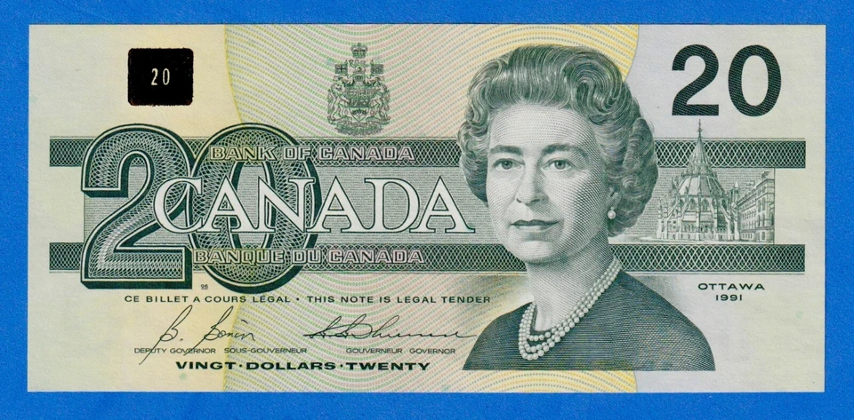 Canada $20 1991 BC-58bA-i /  P-97b QE II aUNC/UNC Replacement Note AIX2450259 - Image 1 of 4