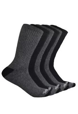 NUEVO Timberland 6 pares de calcetines acolchados para hombre talla 6-12 negros/grises ENVÍO GRATUITO Foto 1 de 4