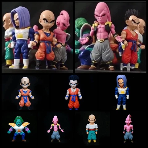 NEW LG studio 7Pcs Dragon Ball Figure Trunks Buu krillin Statue Boxed Toy Gift Cover