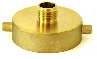 NNI 2-1/2" Female NST - NH x 5/8" Male GARDEN HOSE/HYDRANT BRASS ADAPTER
