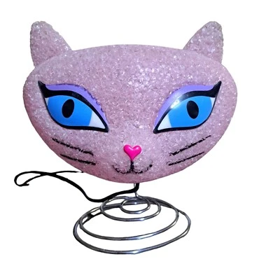 Lámpara para Gato Bratz Petz Catz Lámpara Luz Nocturna Ojos Grandes Rosa Bobblehead Ojos Azules Foto 1 de 4