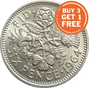 SIXPENCE ELIZABETH II COIN CHOICE OF YEAR 1953 TO 1967 - Picture 1 of 2