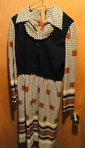 TRUE VINTAGE LESLIE FAY ORIGINAL WOMANS DRESS USA 1960'S ? HIPPY RETRO  - Picture 1 of 6