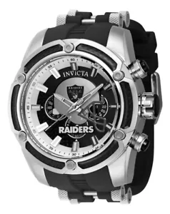 Invicta NFL Las Vegas Raiders Men's 52mm Carbon Fiber Chronograph Watch 41903 - Picture 1 of 12