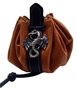 Leather bag dragon ducata bag money cat through 28 cm open new handmade - Picture 1 of 3