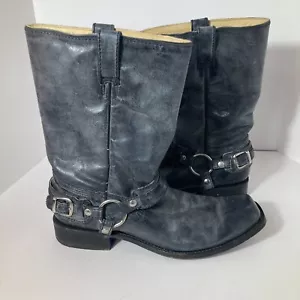 Stivali uomo Corral vintage invecchiati imbracatura punta quadrata pelle grigio nero 12D A - Foto 1 di 9
