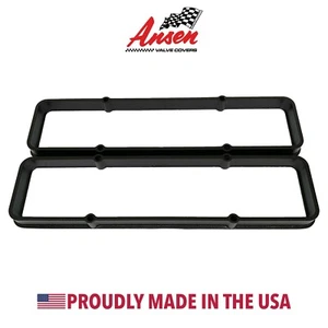 Small Block Chevy Valve Cover Spacers, Black - Made in USA, By Ansen USA - Picture 1 of 1