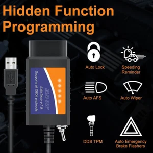 For Ford FORScan OBD2 Code Reader ELM327 V1.5 USB Modified Scanner HS/MS CAN UK - Picture 1 of 16