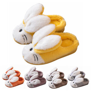 Girls Furry Slippers Rabbits Kids Warm Indoor Shoes Boys Winter Home Slippers