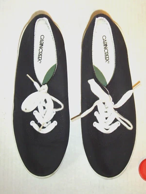 Zapatos de tenis CABIN CREEK para mujer planos con cordones NEGROS EE. UU. Talla 8 1/2 EXCELENTE estado Foto 1 de 3