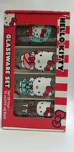 Hello Kitty Holiday Glassware Set 10 oz Licensed Sanrio Christmas E4 - Picture 1 of 12