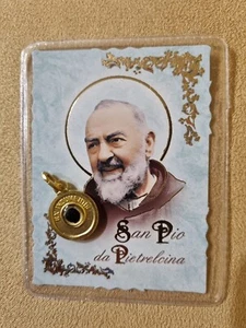 relikwia Ojca Pio,relic Padre Pio medalion medgalione ex indumentis - Zdjęcie 1 z 3