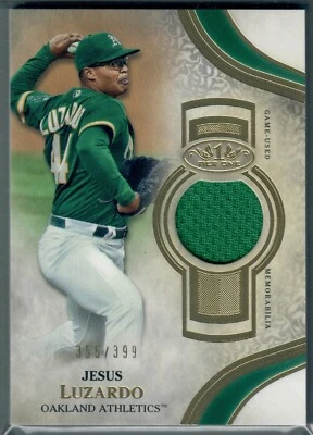 2021 Topps Tier One Jesus Luzardo Tier One Relic #d/399 SP Athletics A's - Image 1 of 2
