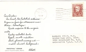 BRAZIL cover, - 27 Sept. 1957- postcard to USA - Abbott Lab. - Dear Doctor - Picture 1 of 2