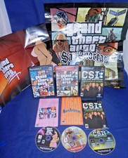 PS2; Grand Theft Auto Vice City, GTA San Andreas, CSI 3 Dimensions, w/Manuals,VG