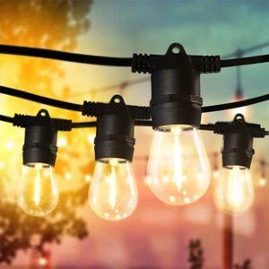Groverdi 100M LED Festoon String Lights Outdoor Connectable Cafe Patio Lamp NEW - Picture 1 of 10