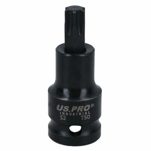 T50 x 53mm 1/2" Drive Short Impact Impacted Torx / Star Male Socket - Picture 1 of 3