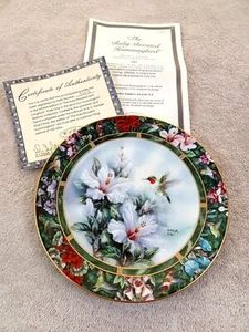 Ruby Throated Hummingbird Collector Plate WS George 1992 COA Lena Liv 7.25" Vtg - Picture 1 of 8