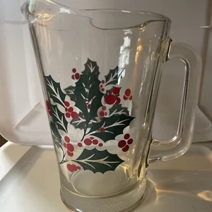 Vintage Termocrisa Glas Stechpalme Beere Krug - Bild 1 von 5