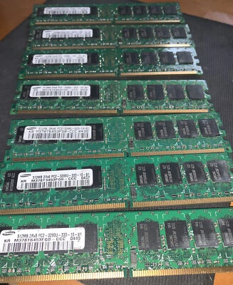 Samsung 512MB 2Rx8 PC2-3200u-333-10-B1 DDR2 RAM Memory - Image 1 of 3