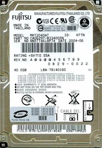 MHT2040AT CA06297-B33400SN FUJITSU 2.5" 40GB IDE - Picture 1 of 1