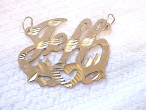 14 Karat massiver Gelbgold Namensschild Anhänger/Charm 3,9 Gramm - Bild 1 von 4