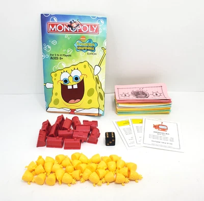 Monopoly Spongebob Squarepants Edition 2005 Parts PieceS Hotels Houses Money - Image 1 of 4