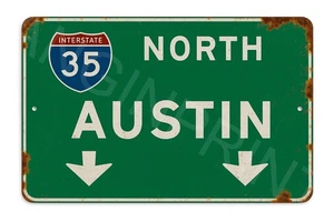Austin Texas Aluminum Highway Metal Sign - Picture 1 of 1