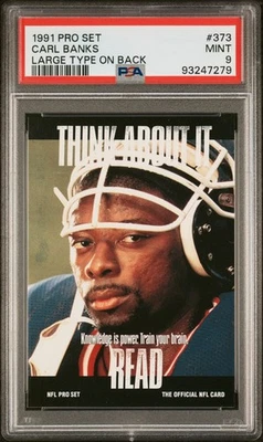 93247279 1991 Pro Set #373 Carl Banks PSA 9 Mint - Image 1 of 2