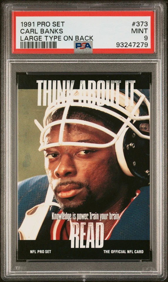 93247279 1991 Pro Set #373 Carl Banks PSA 9 Mint - Image 1 of 2