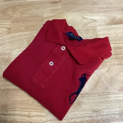 男孩 Polo Ralph Lauren Big Pony 短袖高尔夫 Polo- 红色- Lg (14/16) — 第 1/4 张图片