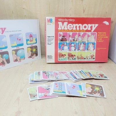 1983 Vintage Step by Step Memory Game by Milton Bradley Board & Cards COMPLETE - Image 1 of 4