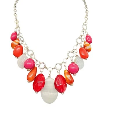 Collar de cuentas Ruby Rd multicolor y con forma rojo naranja rosa blanco 19" - 22" Foto 1 de 4