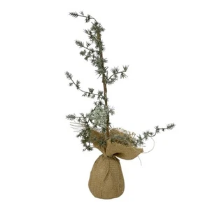 Tis the Season Burlap Wrapped Flocked Faux Sapling NWOT - Picture 1 of 2
