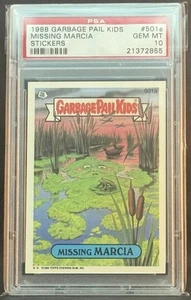 1988 GARBAGE PAIL KIDS SERIES 13 #501A MISSING MARCIA PSA 10 GEM MINT - Picture 1 of 2