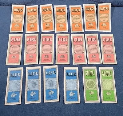 1979 Game of Life Stock Auto Life Fire Pieces Notes Lot Of 20 - Image 1 of 4