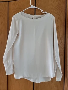 Loft Elfenbein Tunika Top Bluse Langarm Damen U-Boot Ausschnitt M - Bild 1 von 3