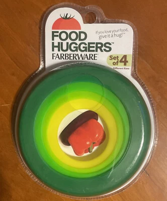 Farberware Food Huggers Silicone Reutilizável Economizadores de Alimentos Conjunto de 4 Sortidos - Imagem 1 de 2