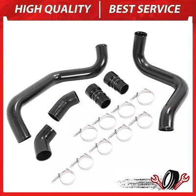 3" Black Intercooler Pipe Kit&Boots&Clamps For 02-04 GMC6.6L LB7 Duramax Diesel - Image 1 of 4