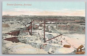 HM Gefängnis Sträfling Steinbrüche auf der Isle of Portland in Dorset England um 1910 Postkarte - Bild 1 von 2