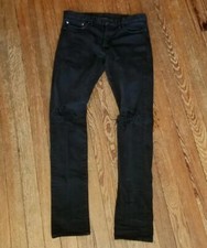 John Elliott The Cast 2 Jeans Size 31 Black Distressed Made In Japan Button Fly