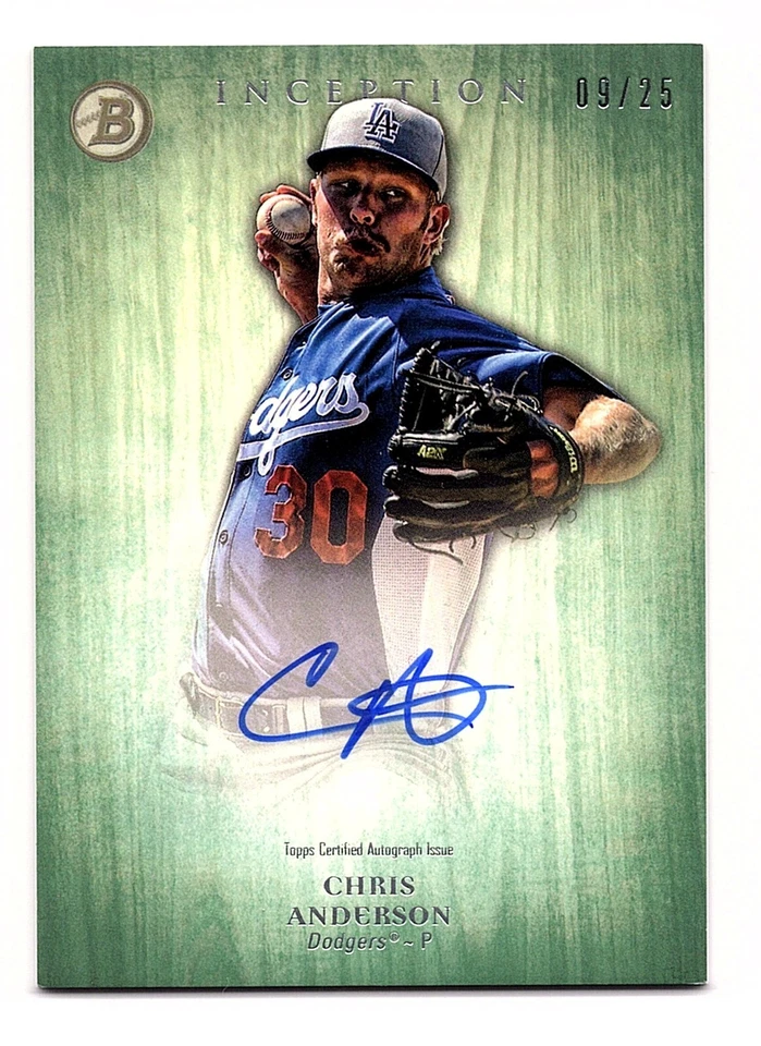 2014 Bowman Inception Chris Anderson Autograph #d /25 - Los Angeles Dodgers - Image 1 of 1