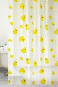 PEVA PENGUIN & DUCK DESIGN WATERPROOF BATH SHOWER CURTAIN WITH HOOKS - Picture 1 of 3