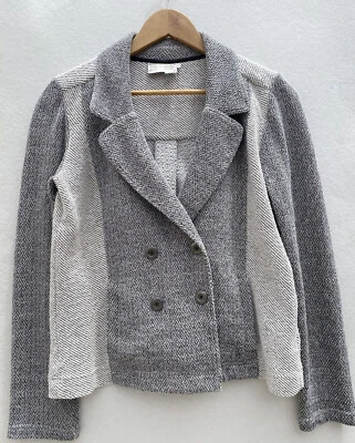 Saturday Sunday Anthropologie Milica Tweed Knit Jacket Gray Blazer medium - Image 1 of 4