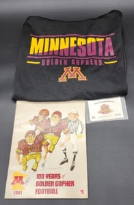 Minnesota Gophers Vintage Sport Erinnerungsstücke Lot! Zeitschrift, Pin, Hoody 1981 !!!!! - Bild 1 von 12