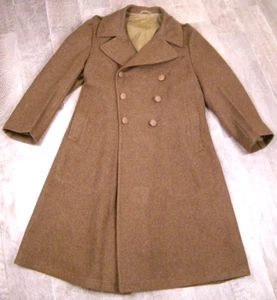WWII US Army Heavy Wool Military Overcoat Roll Collar Trench Coat Men's 40 S - Picture 1 of 14