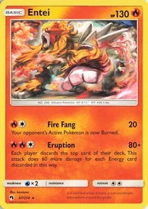 Pokemon TCG Verlorener Donner Entei Regular Rare 47/214 EX/LP - Bild 1 von 2